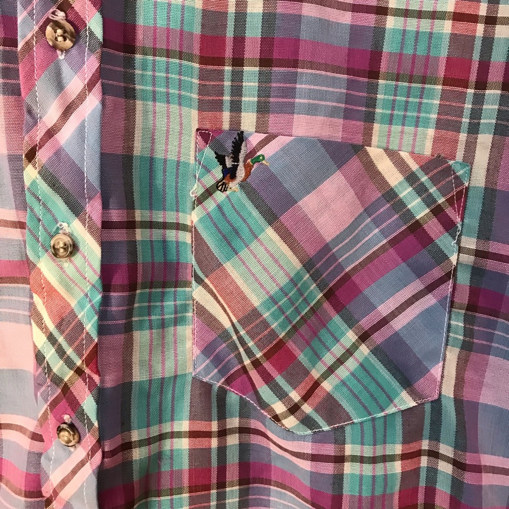 Vintage Duck Emblem Button Up - Short Sleeved